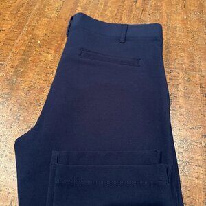 Betabrand Women’s Medium Navy Blue Cropped Straight Yoga Dress Pants